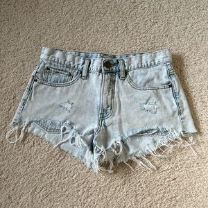 BDG size 26 mid rise light wash denim cutoff shorts